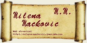 Milena Mačković vizit kartica